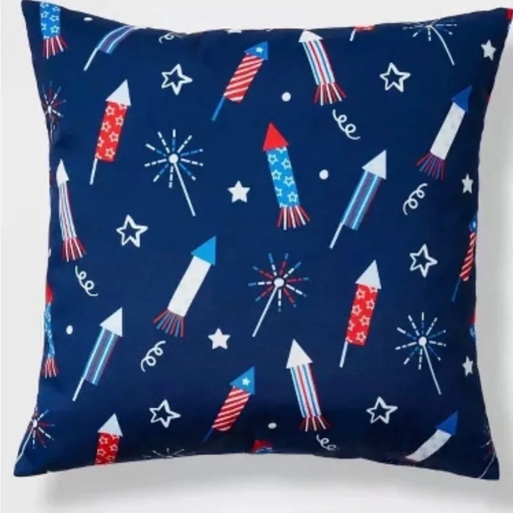 Target Sun Squad Blue, Red and Navy 'fireflies & fireworks' Decorative Pillow